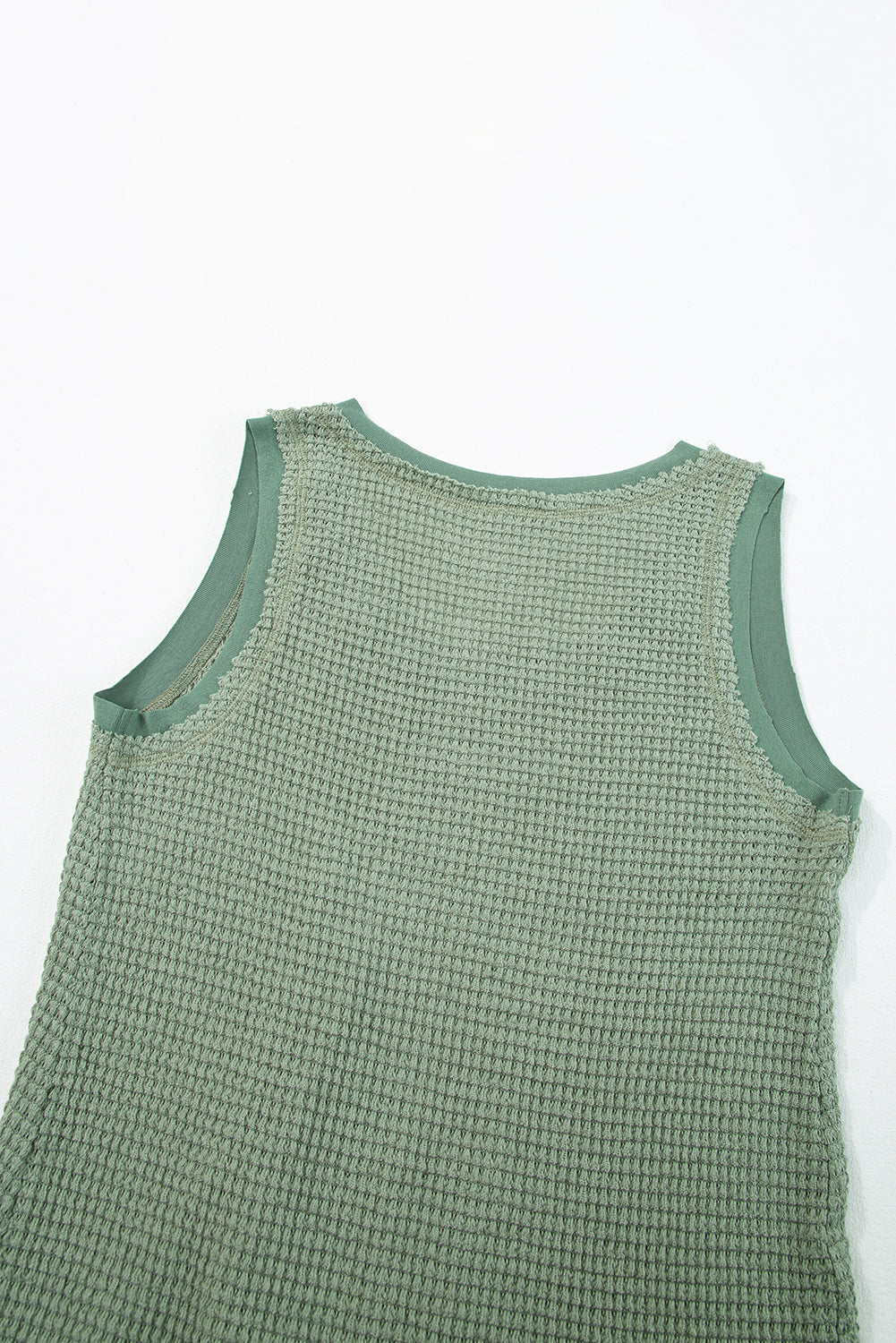 Real Teal Scoop Neck Waffle Knit Flowy Vest