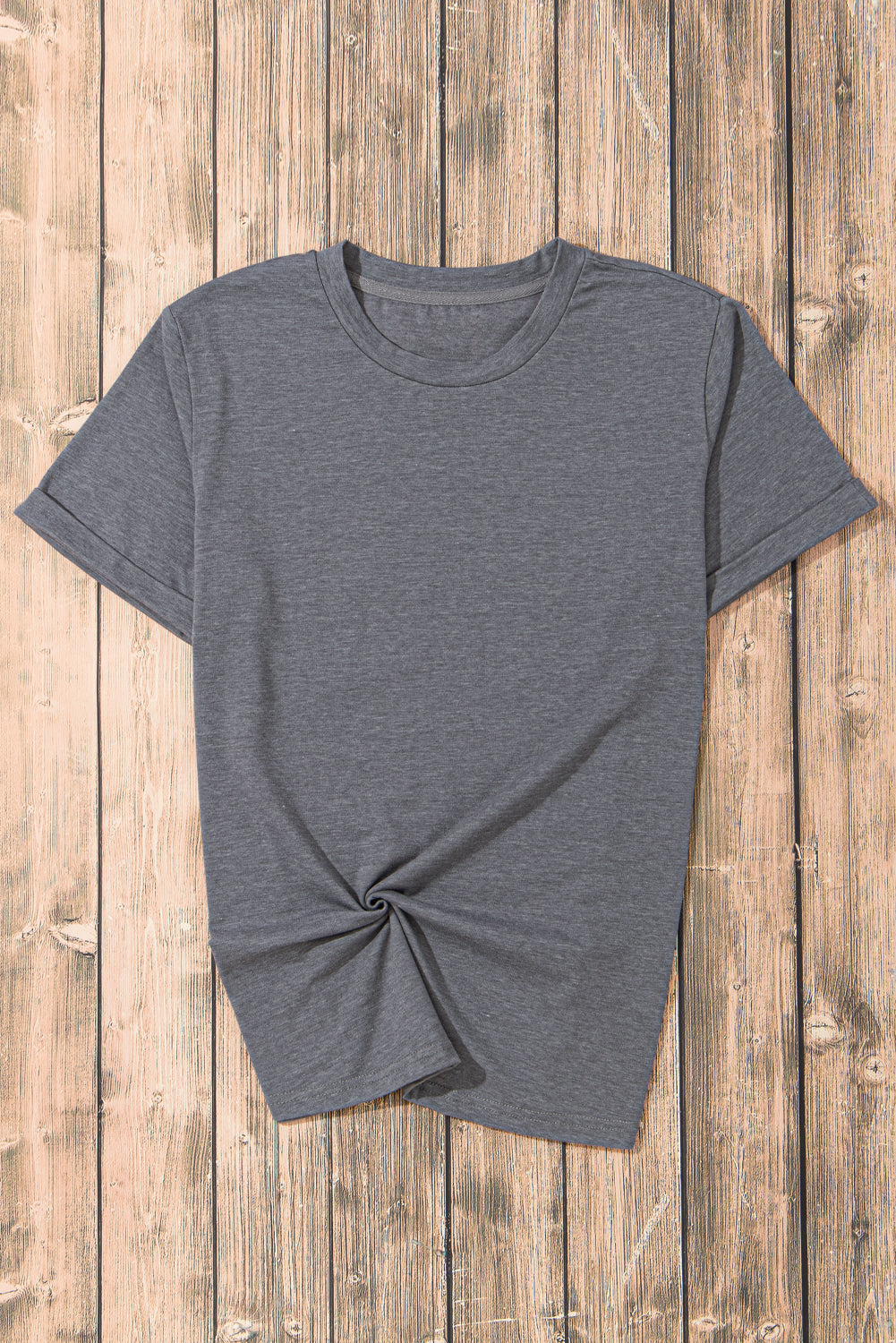 White Casual Plain Crew Neck Tee